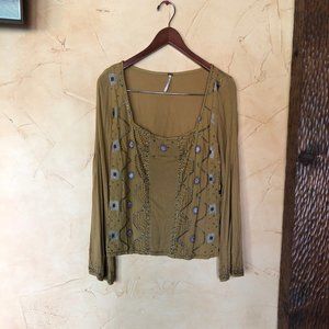 Free People long sleeve beaded top